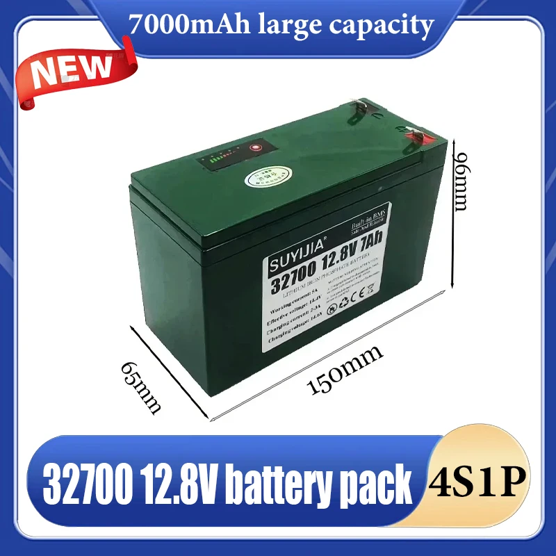 32700 4S1P batterypack 12.8V 7000mAh large capacity Lifepo4 rechargeable battery with 4S 7A balanced BMS for electric model cars