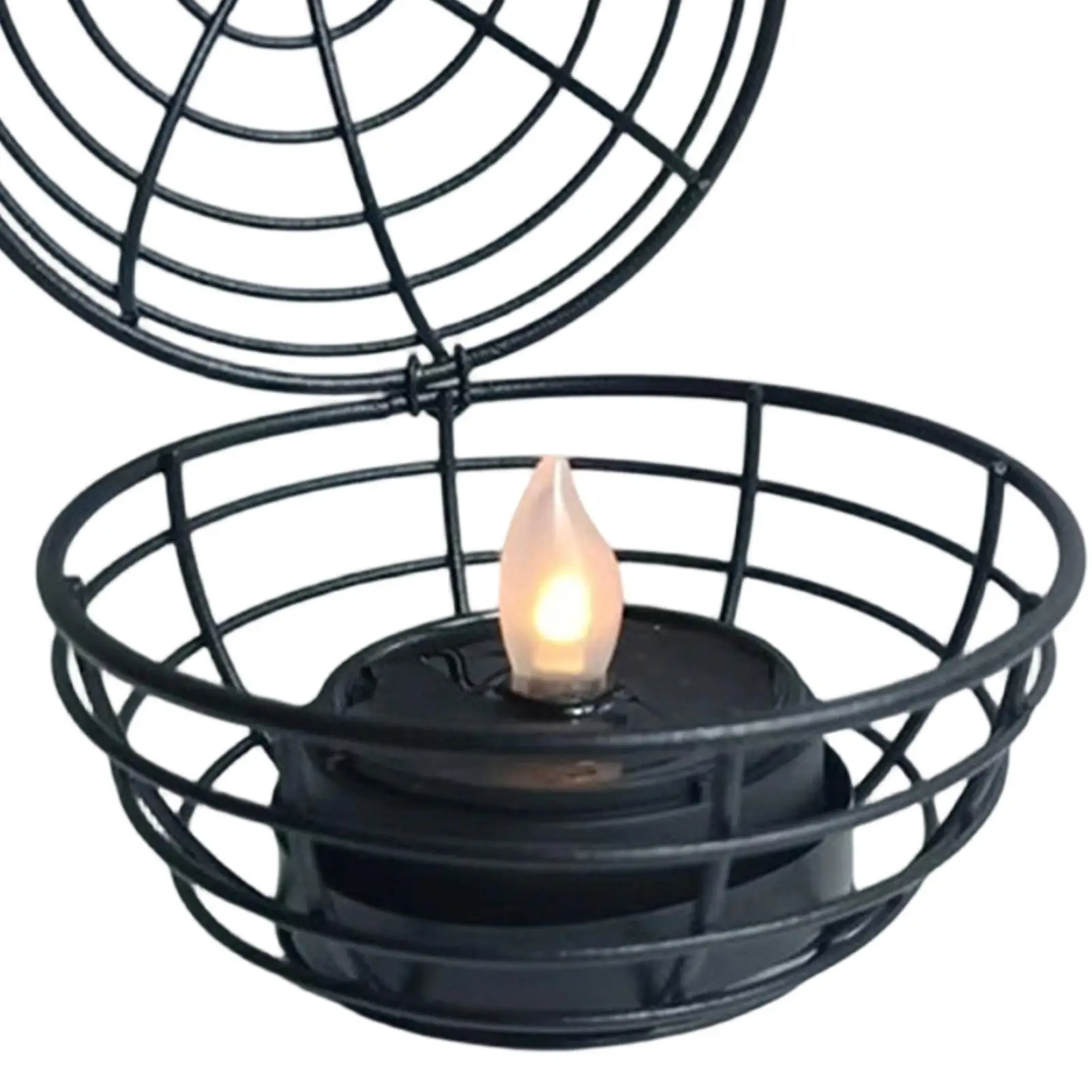 

Outdoor Decor Solar Tealight Hangable Ball Cage Candle Holder Solar Powered Tealights For Porch Patio Garden Yard Farmhouse