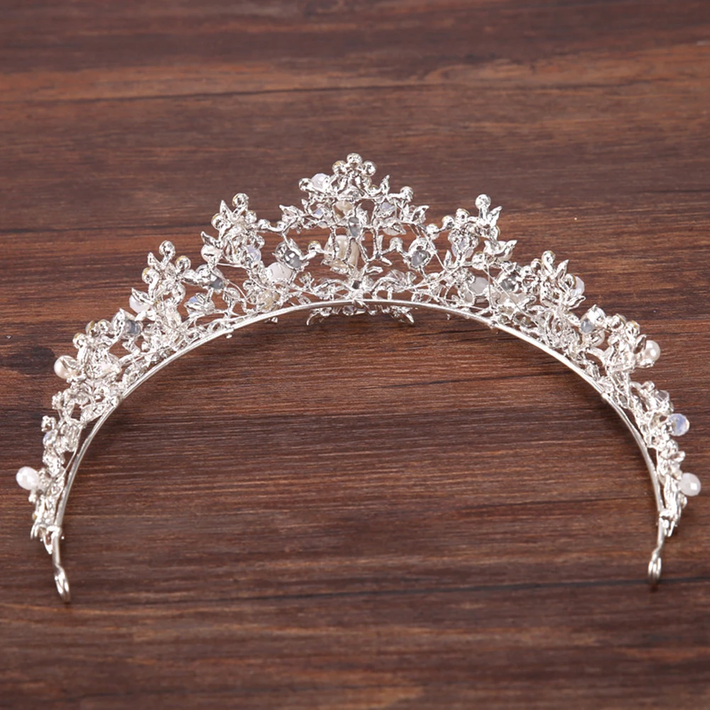 

Shiny Rhinestone Crown Hairband Crystal Wedding Bridal Headpiece Elegant Tiara For Women Prom Party Styling Tool Floral