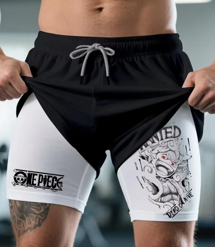 

Summer ONE PIECE Men's Shorts Anime Streetwear Summer Casual Breathable Loose Version Men's Fashion Printed Shorts