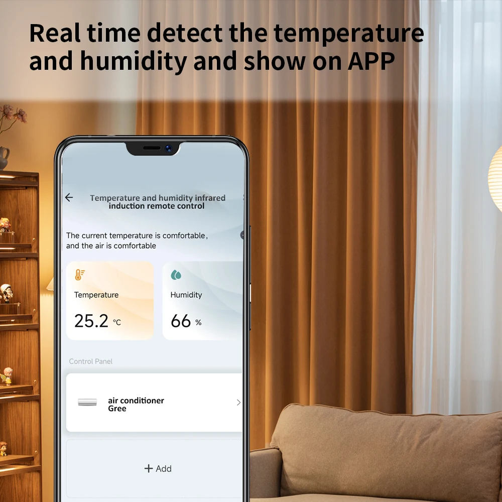Inteligentny pilot zdalnego sterowania Tuya Smart IR z czujnikiem temperatury i wilgotności, portem wifi Type-C, obsługa klimatyzacji, telewizora, kompatybilny z Alexa.