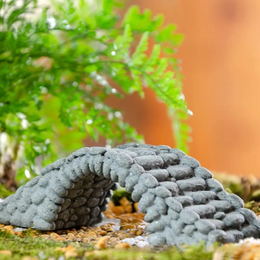 

Miniature Landscape Accessory Gray Family Bridge Small Resin Safe Practical Long Lasting Non Deform Smooth Surface
