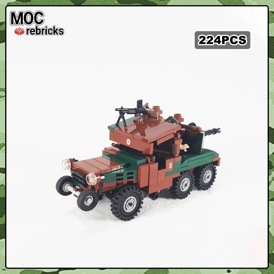 

MOC-55135 French Army Tank Fighter Vehicle Tank Gun Building Block Assemble Armored Vehicle Model Brick Toy Children Gifts