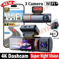 4K WIFI APP GPS Dash Cam for Cars 2/3Lens 1080P Car DVR Video Recorder Camera for Vehicle Black box Night Vision Car Accessories