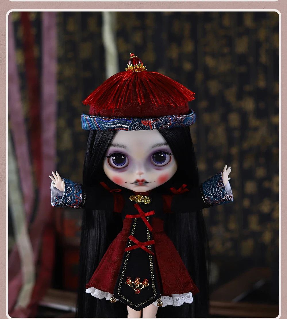 Neo Blythe Doll Traditional Jiangshi Vampire Halloween Outfit 7