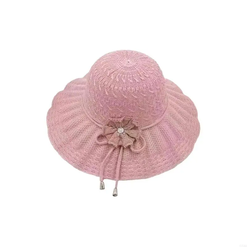 Elegant Waves Edges Cotton Sun Hat Perfect For Beach Vacation or Daily Use 6XDA