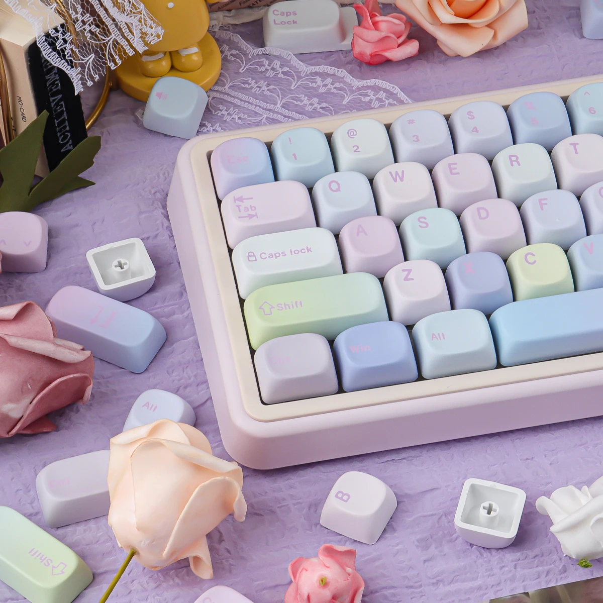 Bubble Keycaps 130 Keys PBT Material MOA Profile Wooting DYE-SUB Personalized Keycaps For CHERRY MX Switch Mechanical Keyboard