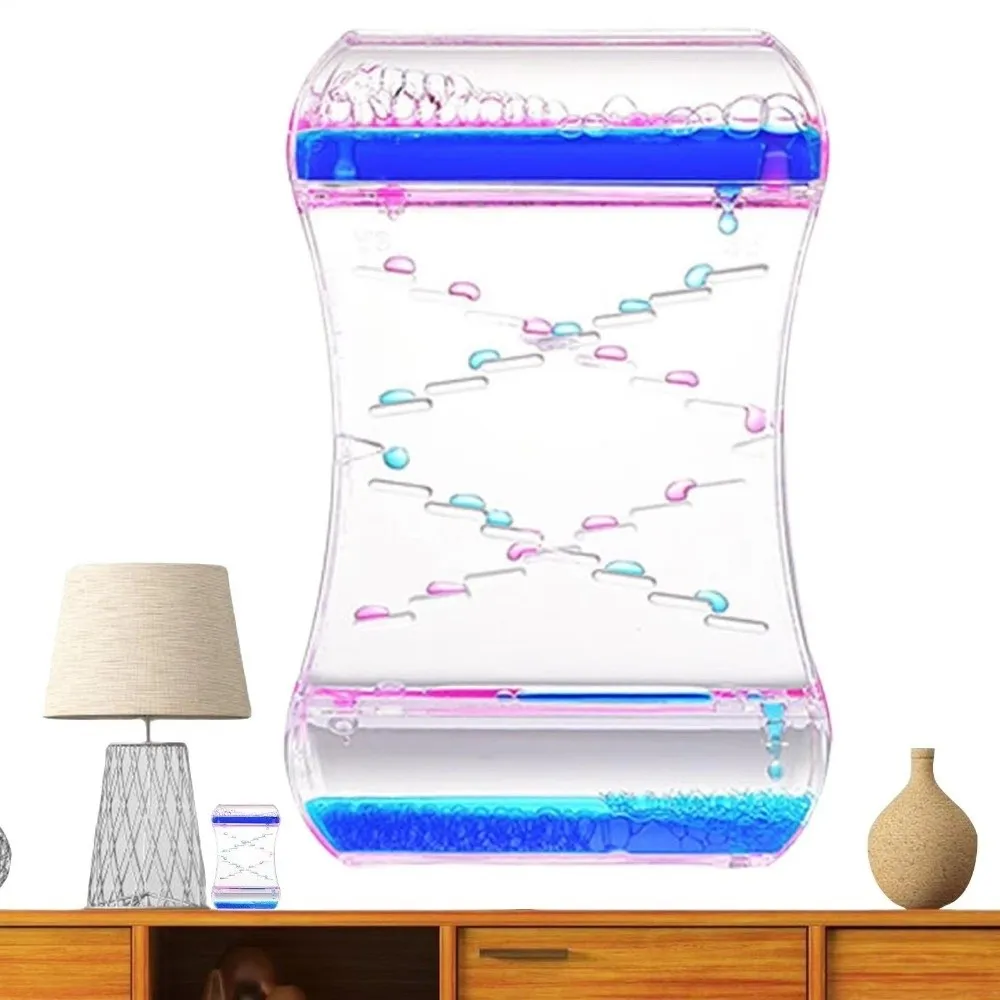 Mixed Color Liquid Motion Bubbler Leakproof Construction Spiral Timer Movement Hourglass Timer Oil Drop Design Desk Decor Timer