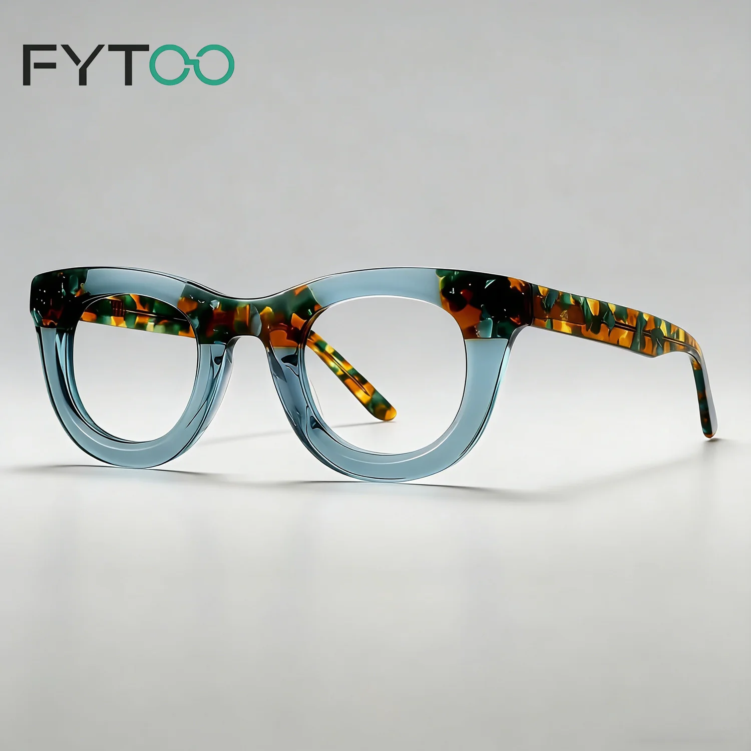 

Оправы для очков FYTOO из ацетата, двухцветные, в форме кошачьего глаза, с полной оправой, для повседневной носки и модного образа, 56023-c11
