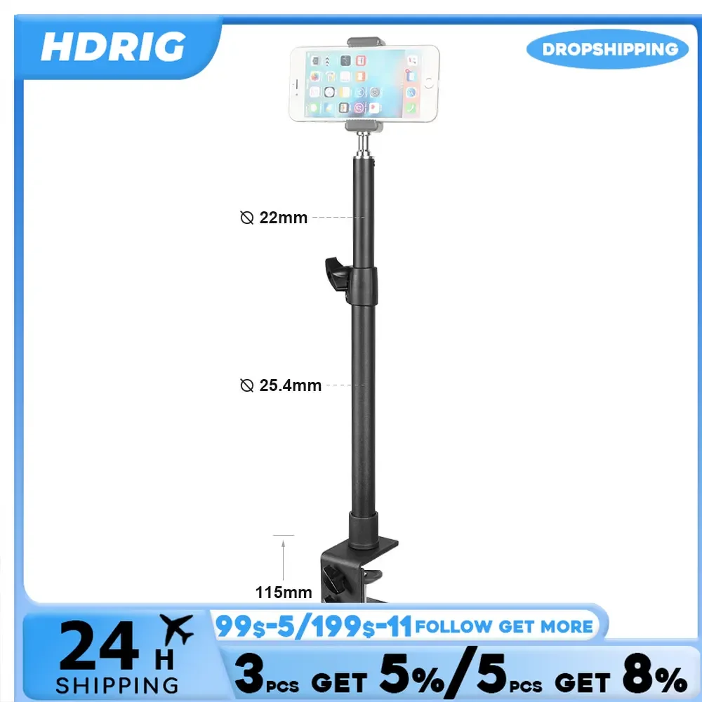 HDRiG Desktop Desktop Fixture Mounting Bracket For Cameras And Lighting Equipment With 1/4-inch Screws Suitable For Photo Studio