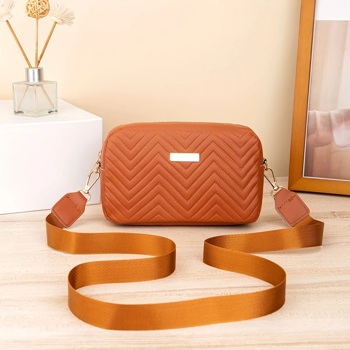 Mini-Mode-gesteppte Umhängetasche, trendige PU-Umhängetasche, lässige Handtasche und Handy-Geldbörse für Damen – Detail 14