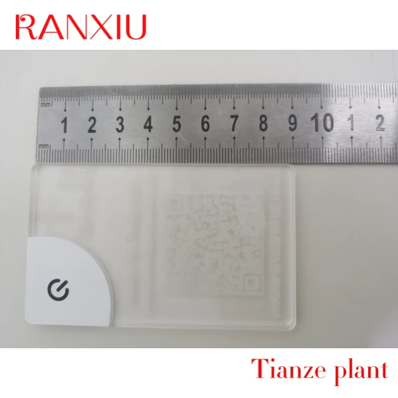 맞춤형 인쇄 로고 아크릴 LED 명함, 맞춤형 레이저 각인, 플래시 라이트, 명함