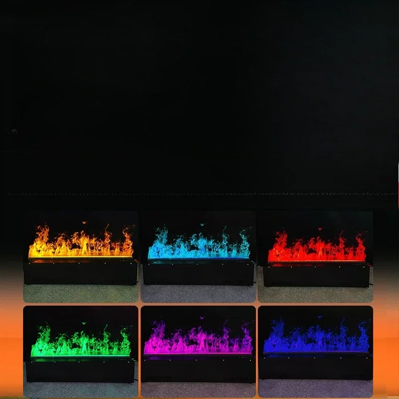 3D flame electric fireplace, household background wall embedded humidification decorative atomization heater