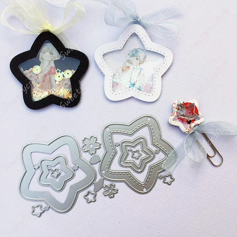 Flower Star Stitch Frame Scrapbooking Shake METAL CUTTING DIES Stamps New 2024 Embossing Stencil Paper Christmas Card Making