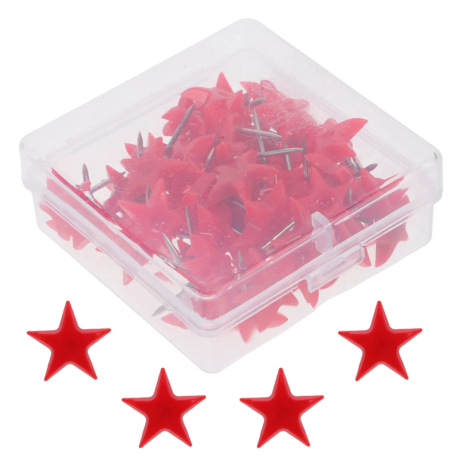 

50pcs Star Thumbtacks Plastic Metal Cork Board Pins Memo Tacks Push Pins for Office Wall Hanging Photos Notices Durability