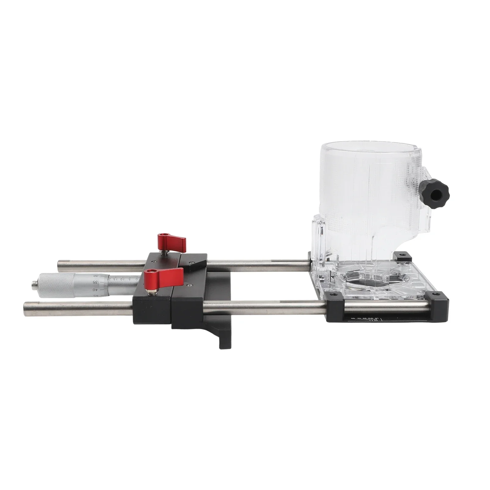 

CNC Aluminum Base 65mm Trimmer Base Locking Mechanism Reset Scale Handle Slotting Range Aluminum Alloy Material