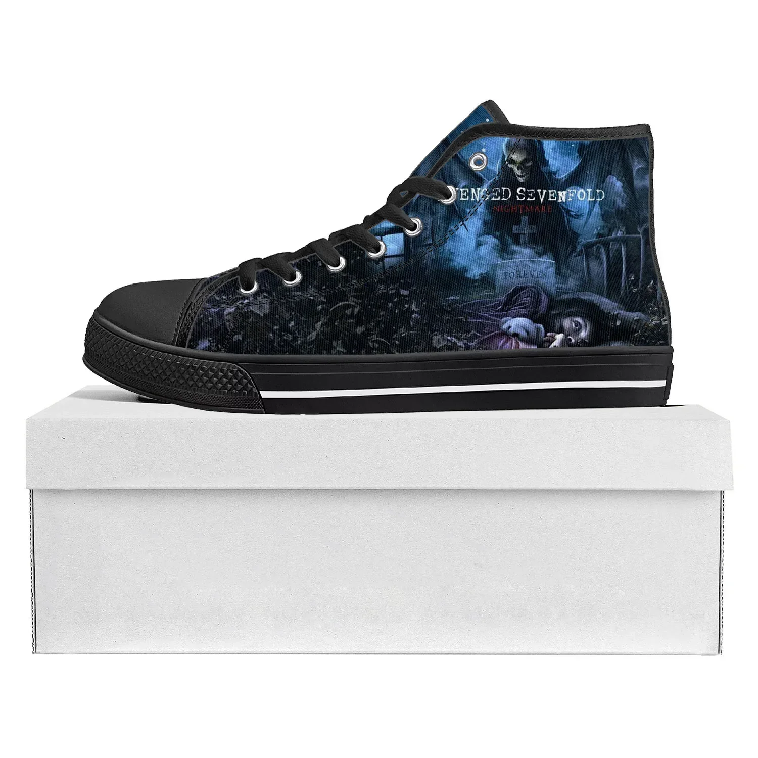 

Avenged Sevenfold A7X High Top High Quality Sneakers Mens Womens Teenager Canvas Sneaker Casual Couple Shoes Custom Shoe Black