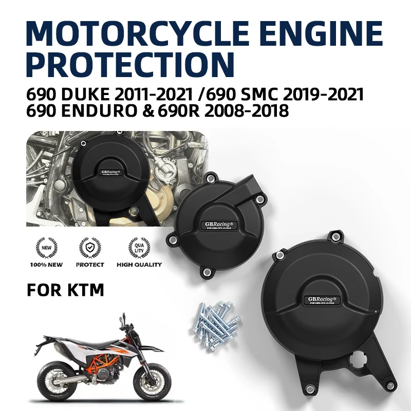 

For 690 Duke 2011-2021 690 SMC 2019-2021 690 ENDURO & 690R 2008-2018 New Secondary Engine Cover Set protector de motor de moto