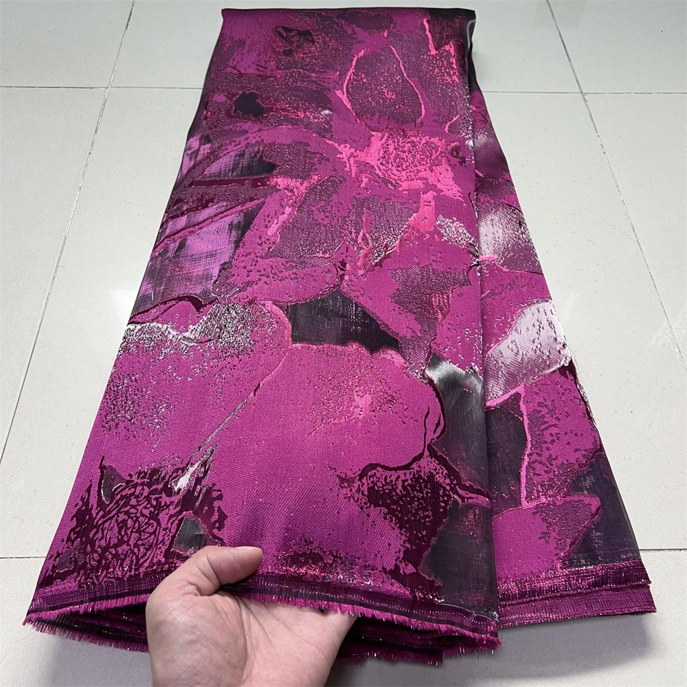 

2025 Высокое качество африканский нигерийский тюль кружевная ткань органза вышивка гипюровое вечернее платье парчовое жаккардовое платье 5 ярдов YXZ178