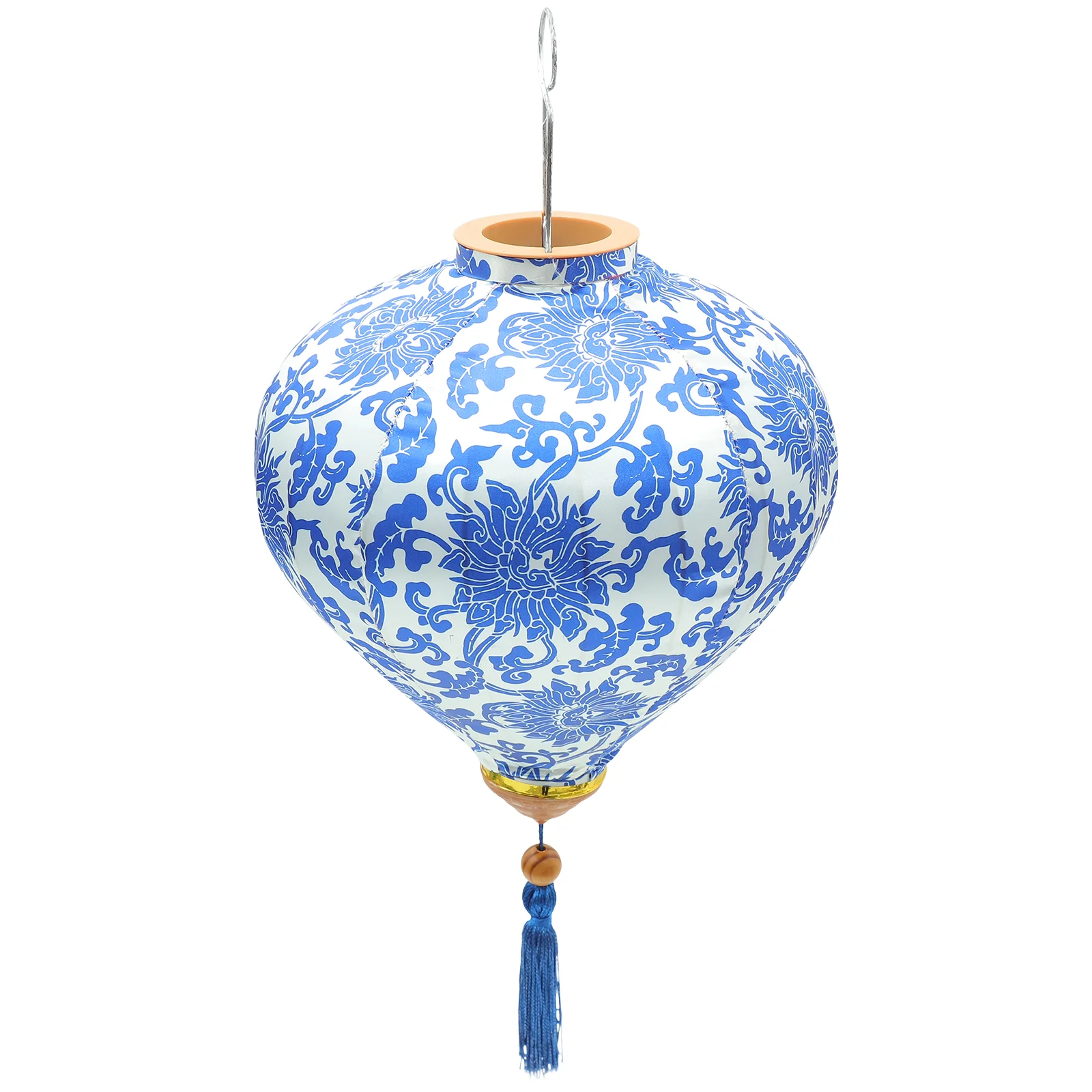 Vietnamese Oval Silk Decorate Chinoiserie Chinese Lanterns Decorates Lampshade Tassel Oriental Decorate