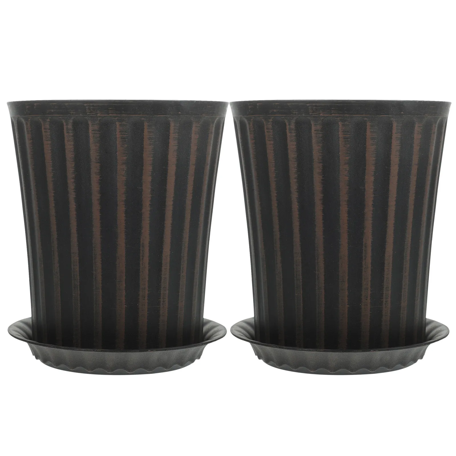 

Набор из 2 ретро-кашпо в европейском стиле, 6,7 дюйма, декоративные горшки для комнатных и уличных растений, с дренажным поддоном, маленькие горшки для растений