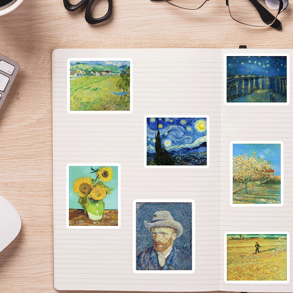 Van Gogh Artwork Paintings Stickers Kids DIY Gift Decorative Decal for Scrapbook Journal Laptop Phone Luggage Bottles Waterproof