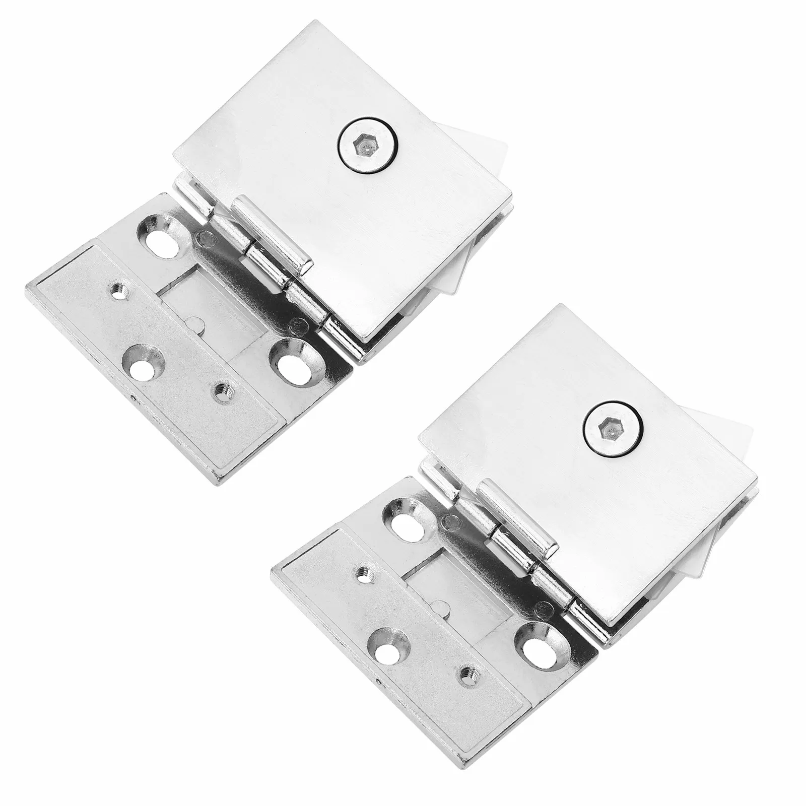 2Pcs Zinc Alloy Arc Glass Door Hinge Heavy Duty Cabinet Hinge Smooth Operation Rust Resistant for Display Wine Home Cabinets