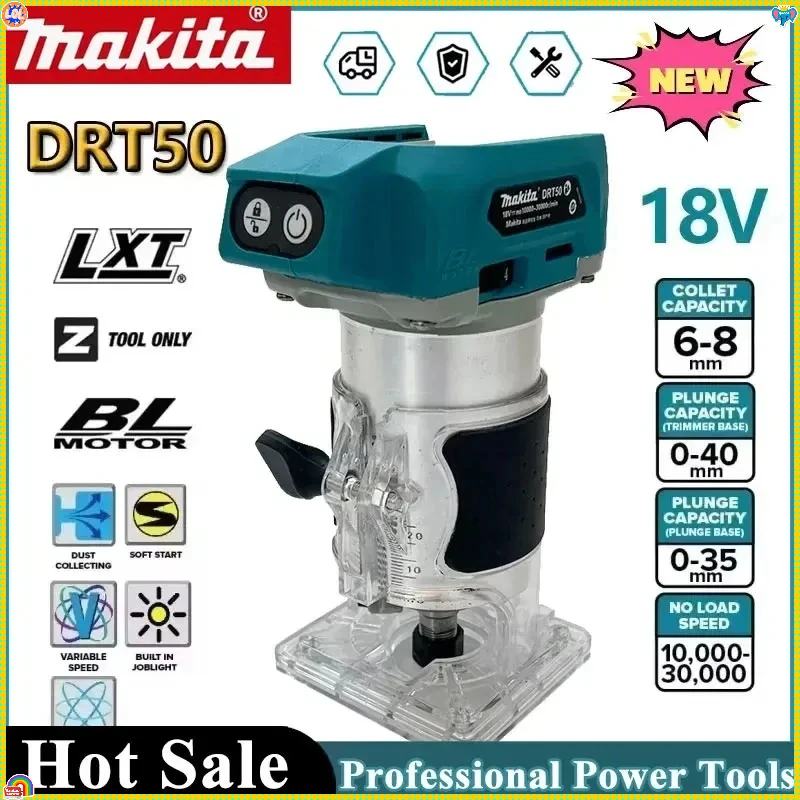 

Makita DRT50 Cordless Trimmer Rechargeable Trimming Machine Brushless Slotting Tool Milling Woodwork Engraving Machine For 18V