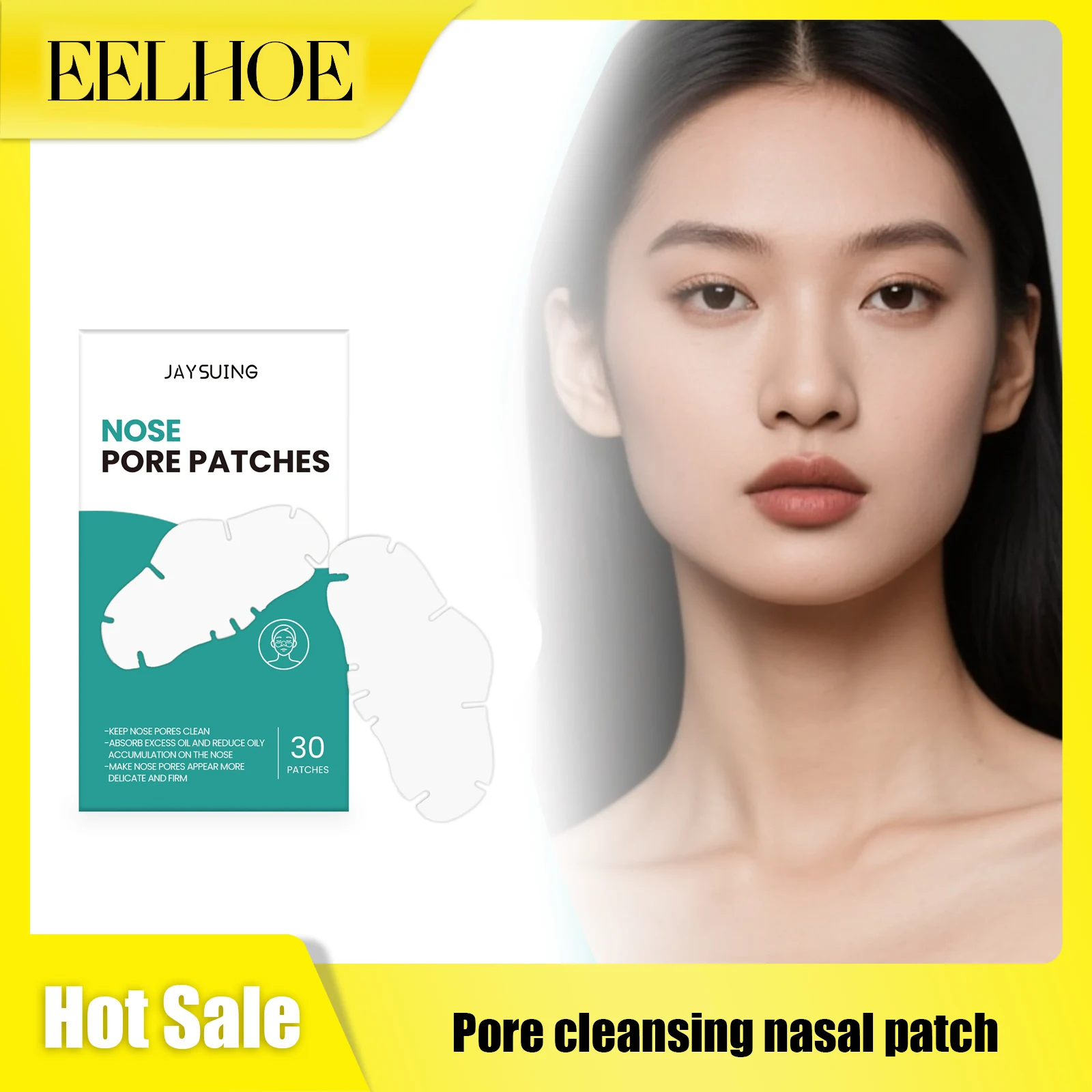 

EELHOE Pore Cleansing Nasal Patch Remove Blackheads Exfoliate Shrink Pores Oil Control Refresh Improve Roughness Nose Care Patch