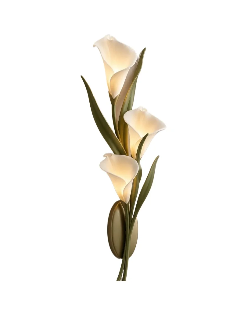 Calla lily wall lamp modern creative flower bedroom bedside lamp aisle entrance art wall lamp