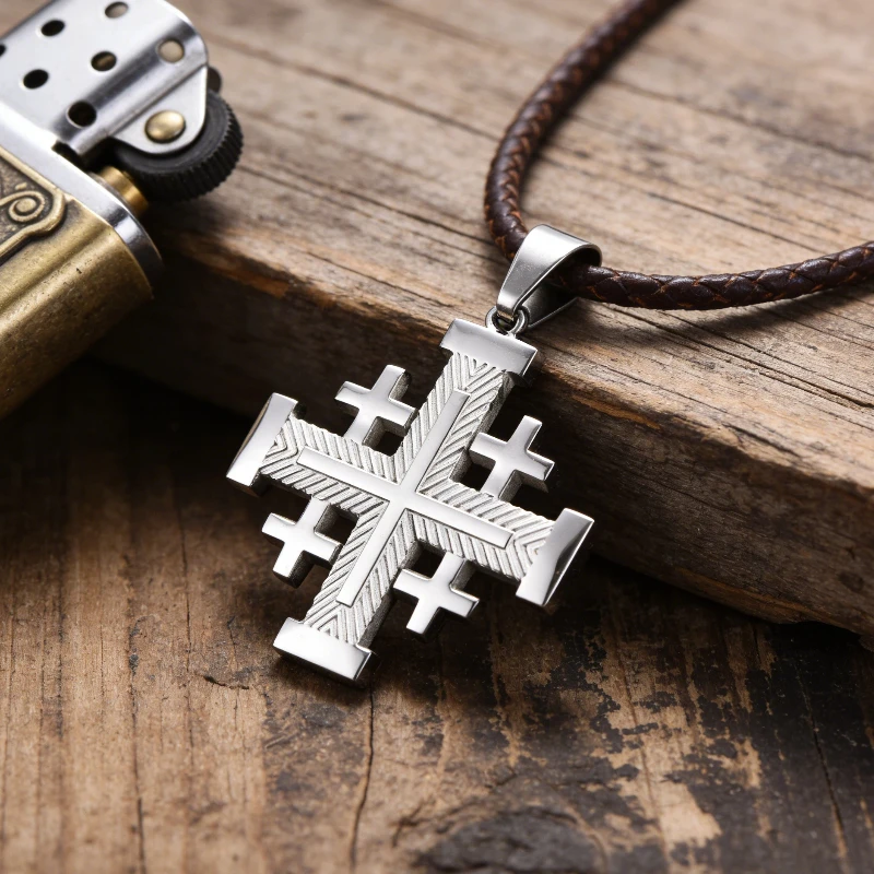 Hochwertiger Kreuzanhänger für Männer und Frauen, Retro-Kreuzkette, religiöser Amulett-Schmuck, wasserdicht, für den Alltag/Partys geeignet, Geschenk. – Detail 3