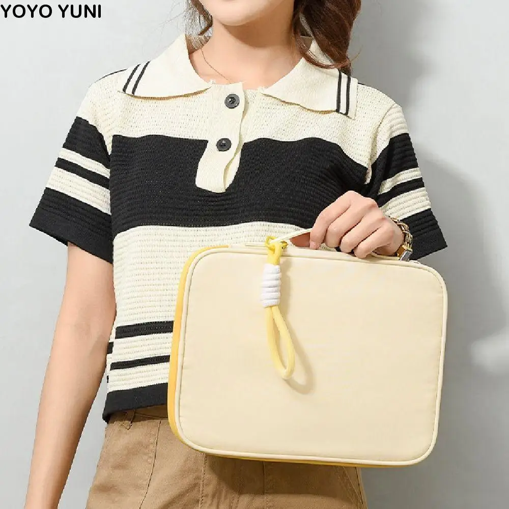 

Morandi Laptop Sleeve Bag Shockproof Elegant Tablet Carring Case with Lanyard Breathable Computer Storage Bag Daily Use