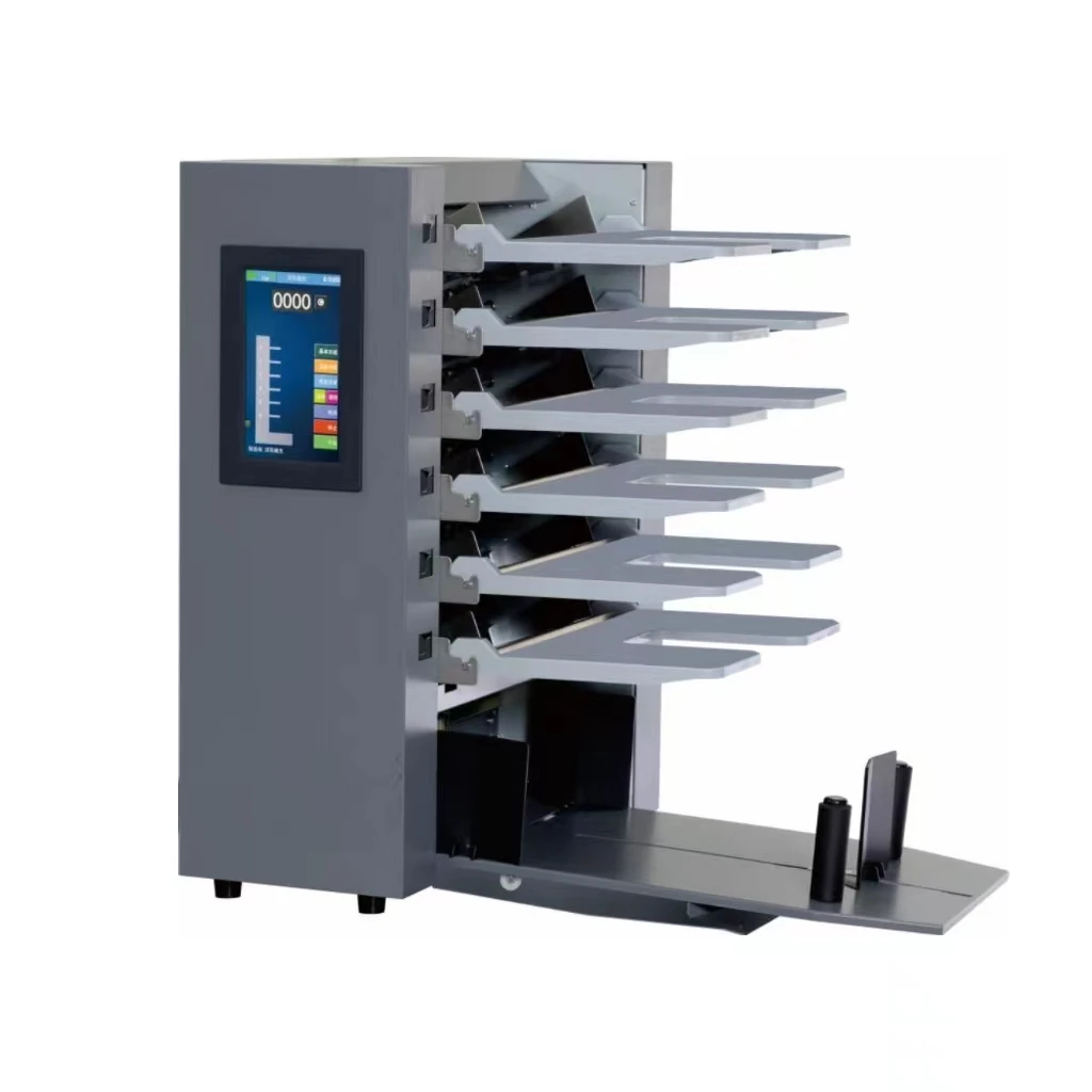 Full Auto Paper Collating Gathering Machine Paper Batch Collateral And Folder 10 Bins