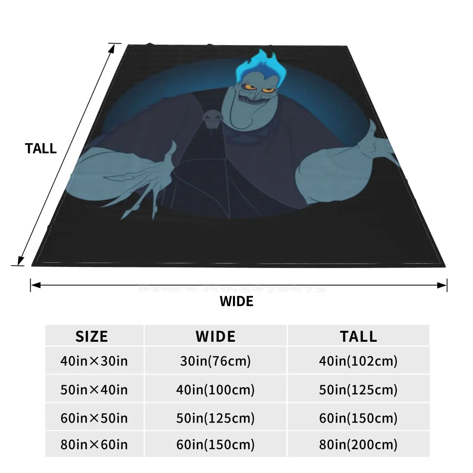 Hades All Sizes Soft Cover Blanket Home Decor Bedding Hades Of Hercules Villains Zeus Greek God Cartoons Movies