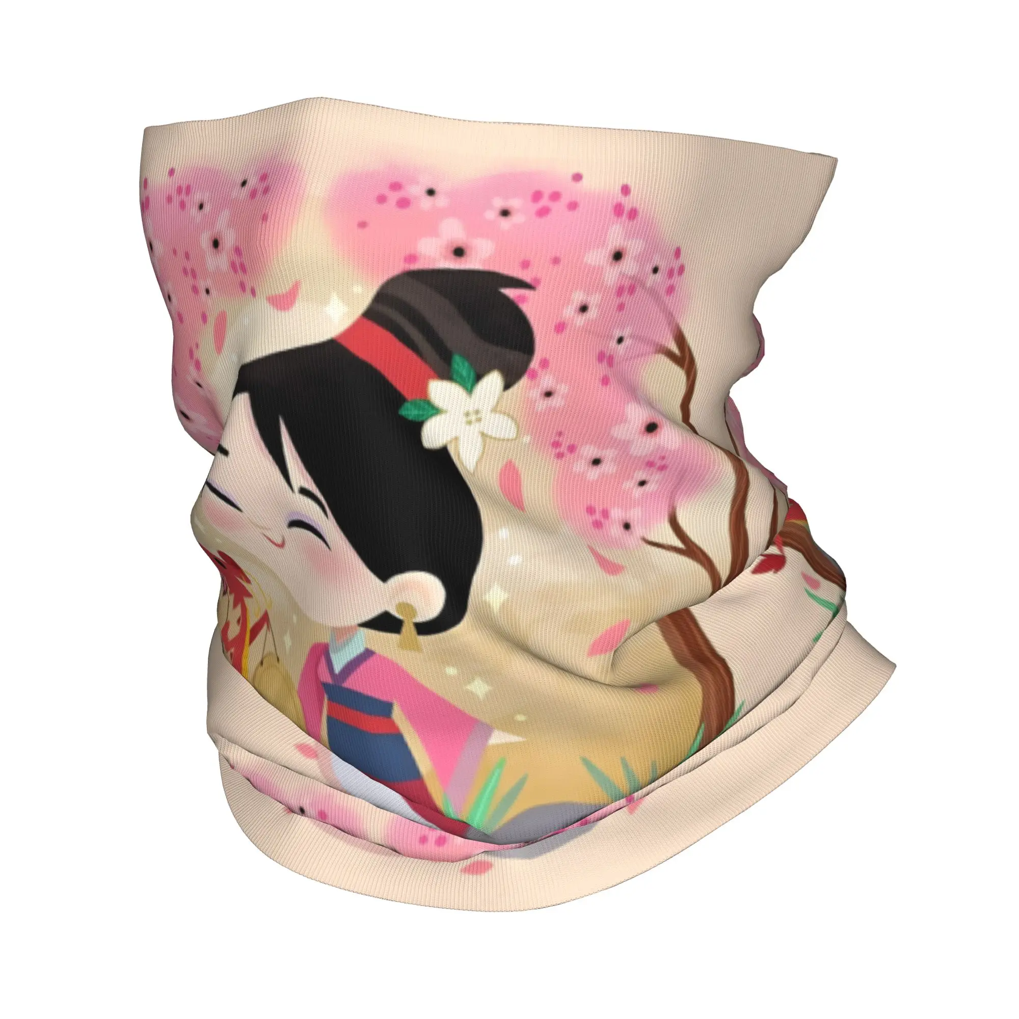 

Custom Cartoon M-Mulan M-Mushu Winter Headband Neck Warmer Men Women Ski Cycling Tube Scarf Face Bandana Gaiter