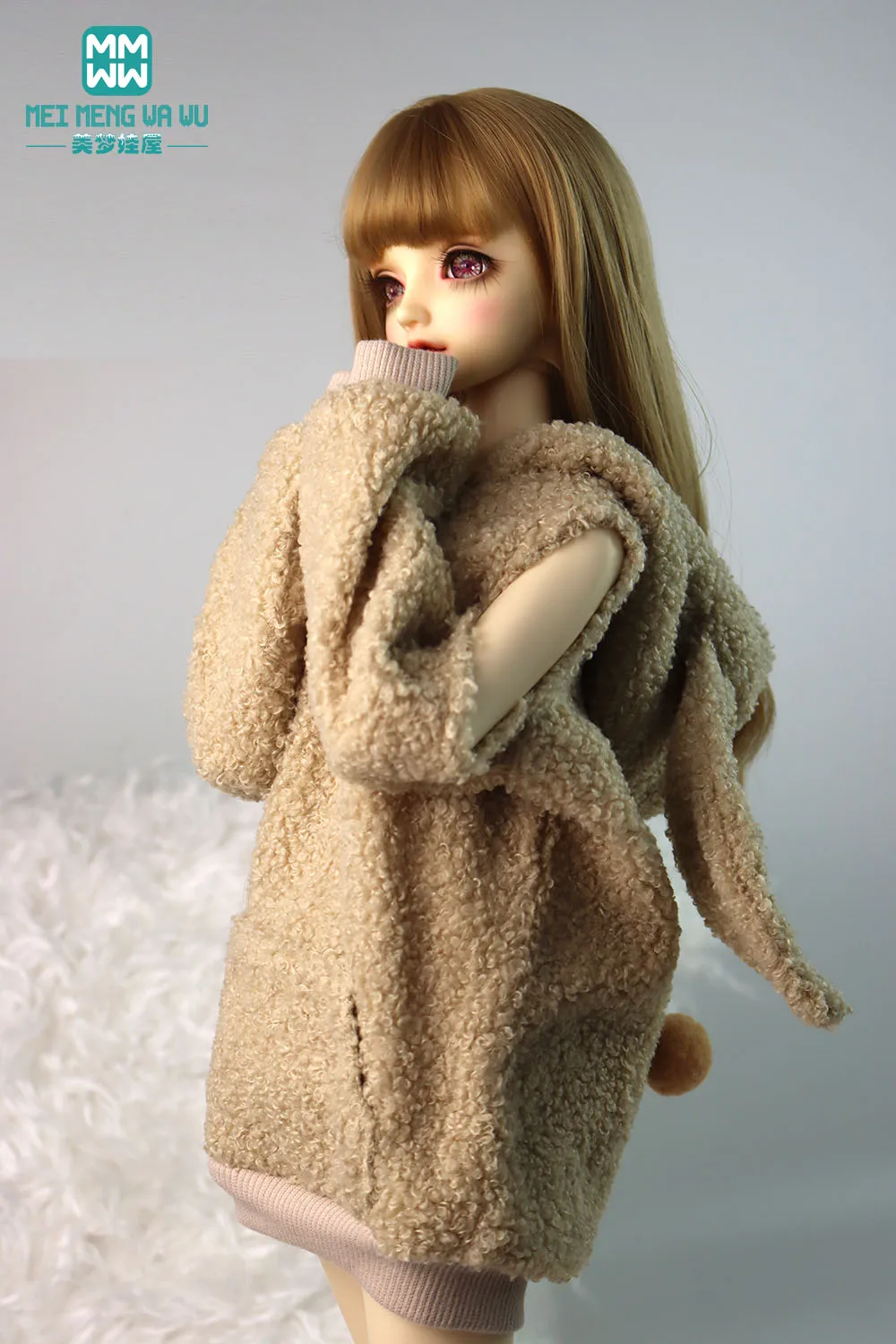 적합 58-60cm 1/3 BJD 옷 DD SD 인형 액세서리 패션 모피 만화 코트 소녀의 선물