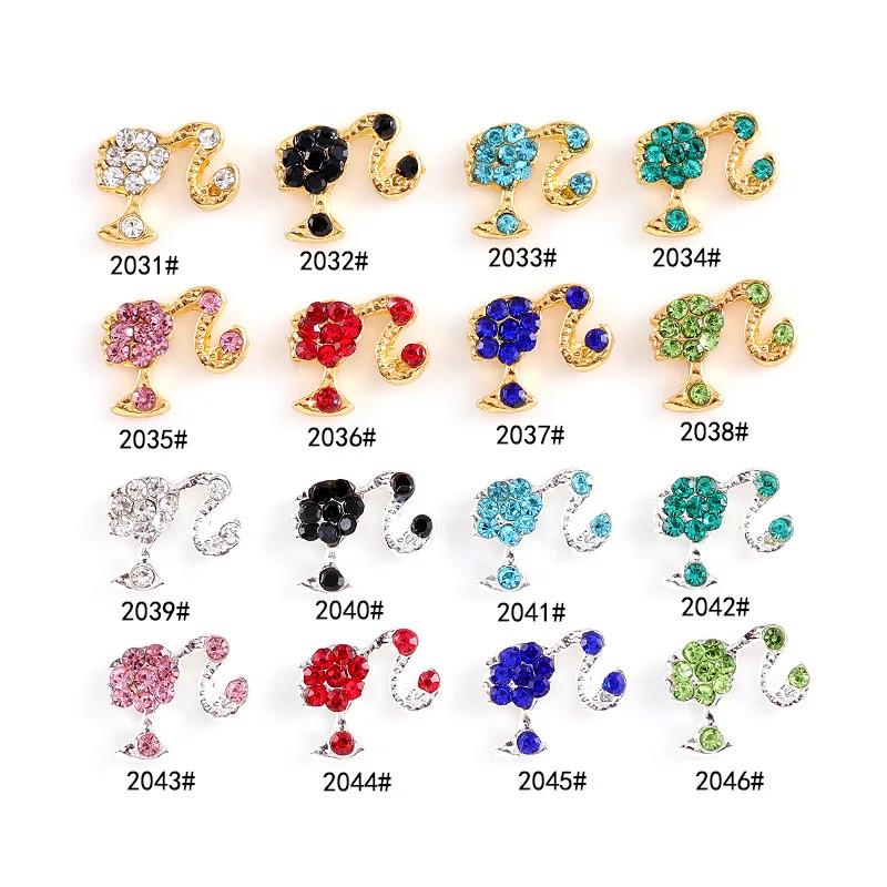 

10pcs/lot Barbei Princess Nail Accessories 3D Nail Stickers Diamond Alloy Nail Jewelry Doll Diy Toy Gifts