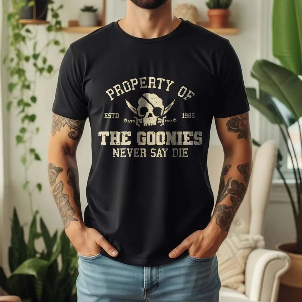 2026 Men Vintage Adventure Skull Graphic T Shirt Retro Pirate Letter Print Short Sleeve Casual Tee Tops
