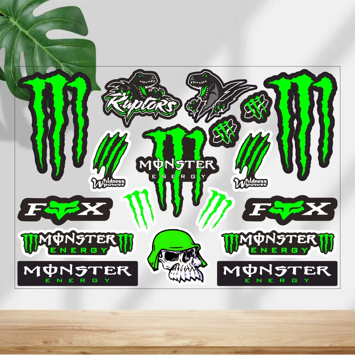 

Гоночный автомобиль, мотоцикл, Monster Energy, наклейки, шлем, велосипед, зеленые наклейки, комплект для Yamaha Honda Kawasaki Suzuki Ktm Bmw Ducati