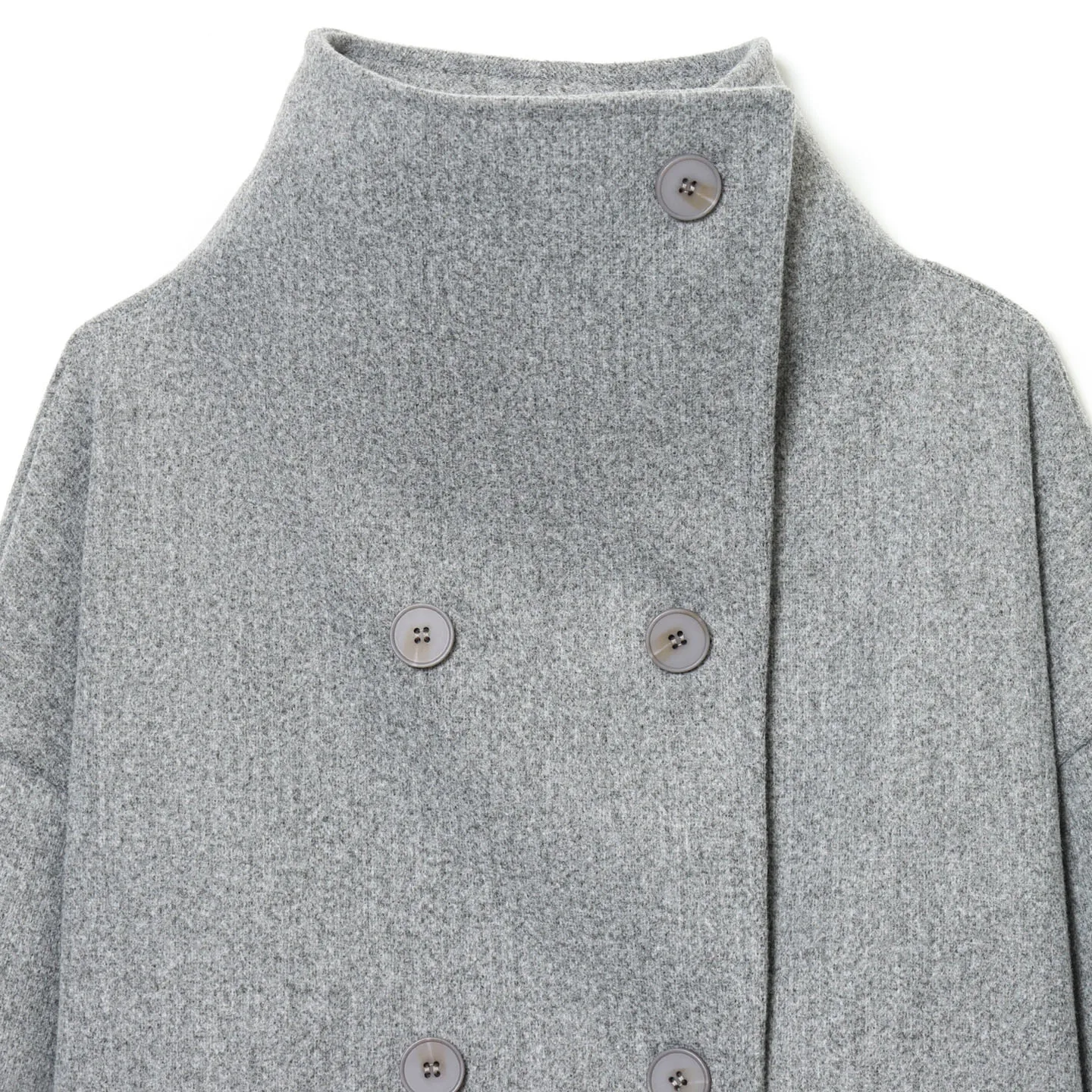 ملابس خارجية صوفية فضفاضة ذات ياقة عالية وأزرار لأعلى من Ele Commute Sle طويلة Sve لموسم الخريف #2