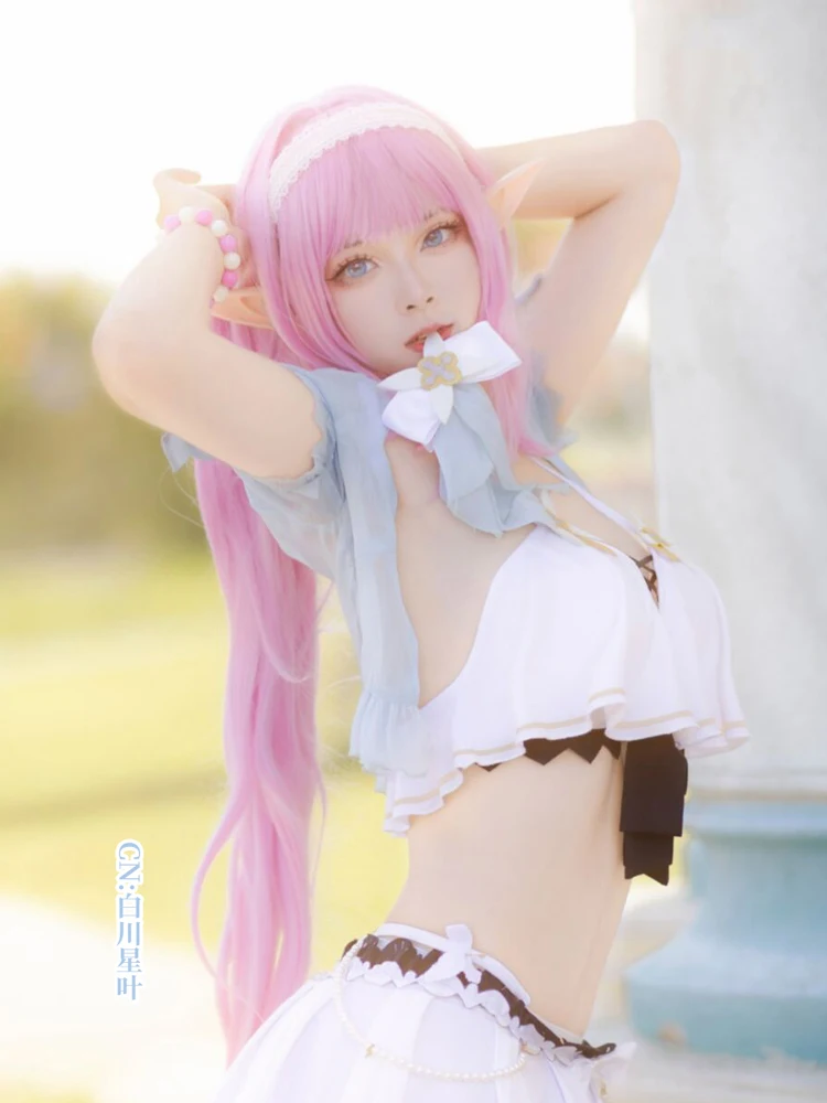 The Game Honkai Impact3 Cos Elysia Cosplay pink Summer Fairy lady cute Swimsuit female full set A