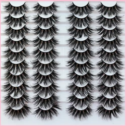 Abestyou 11-18mm 20pairs Natural Fake EyeLashes Book Individual Wispy Thick Faux Mink Cat Eye Lashes Makeup Tools Wholesale