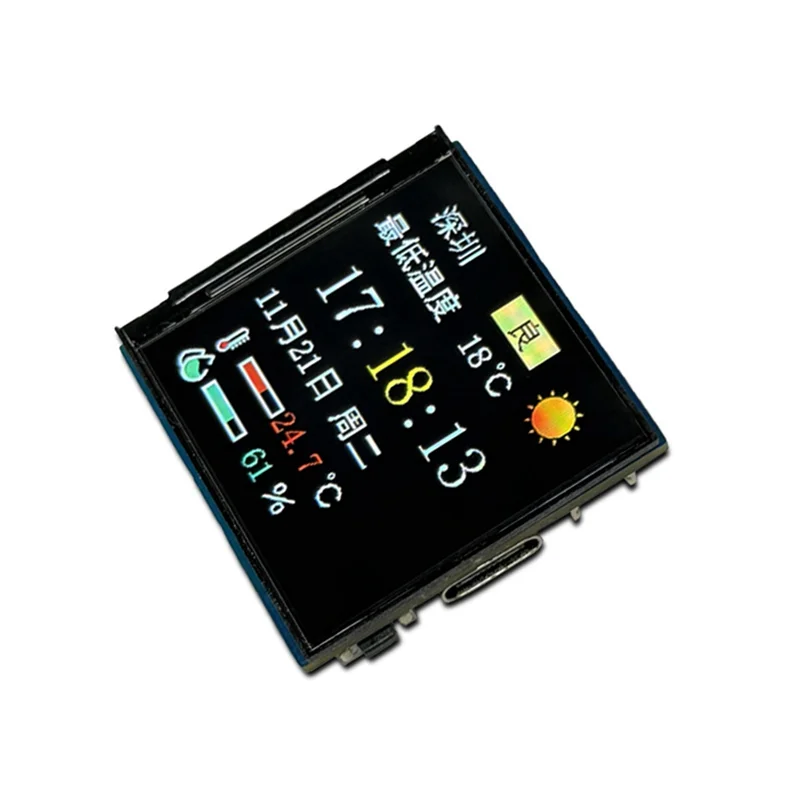 

A41T Цельные погодные часы Wi-Fi ESP32-C3, как показано на рисунке печатной платы, дисплей температуры и влажности, многофункциональный модуль