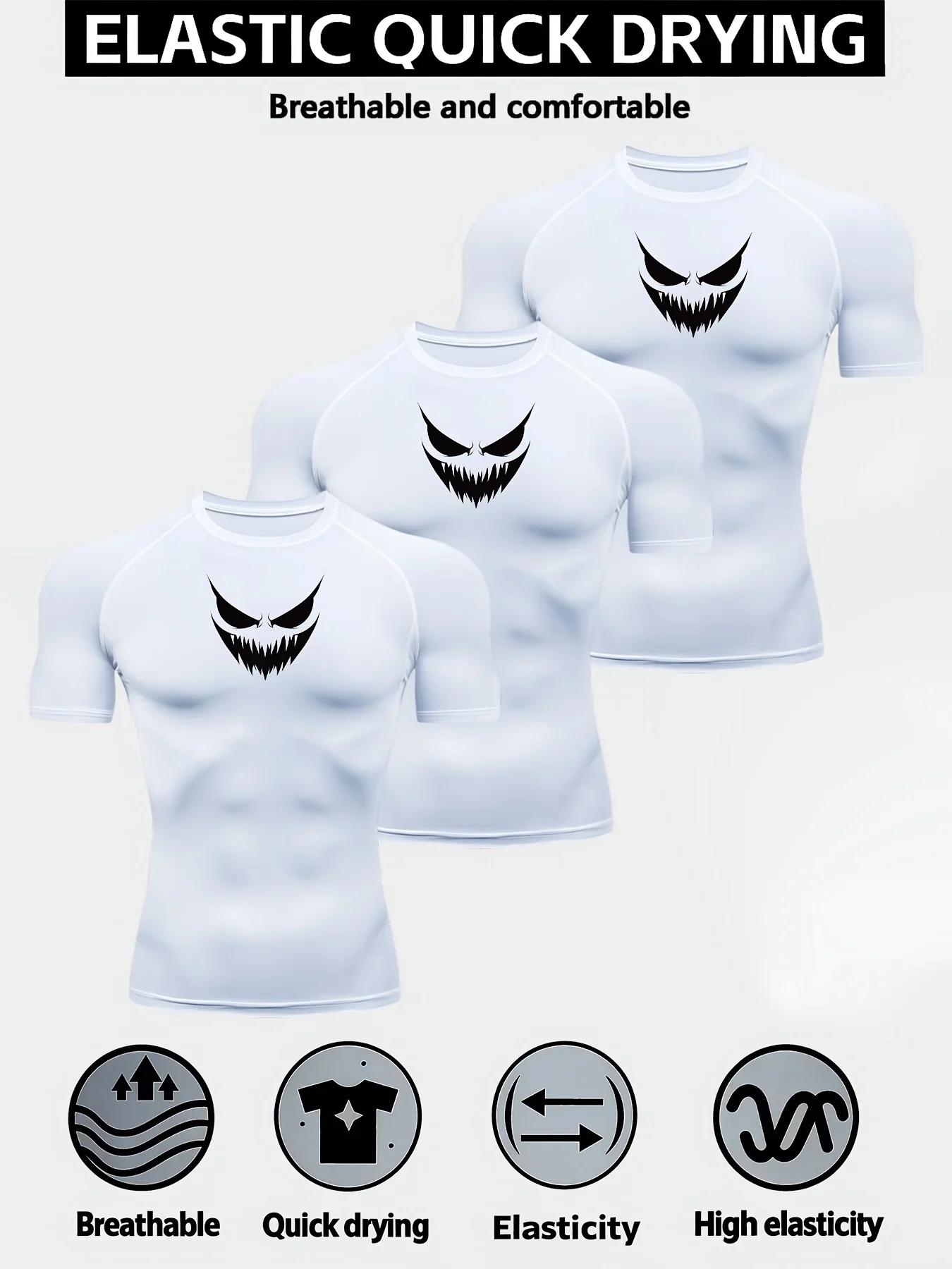 Triplet Men's Compression  Printed T Shirt Summer Sportswear Running T-shirt Elastic Quick Dry Sport Gym Fitness TShirts Men