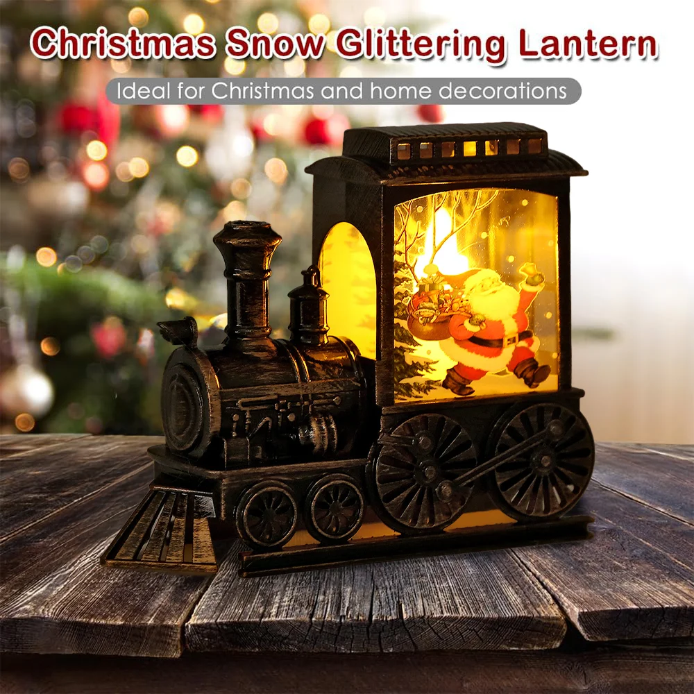 

LED Night Lights Vintage Portable Train Night Lamp Battery Powered Outdoor Hanging Lanterns Christmas Festive Party Decoration