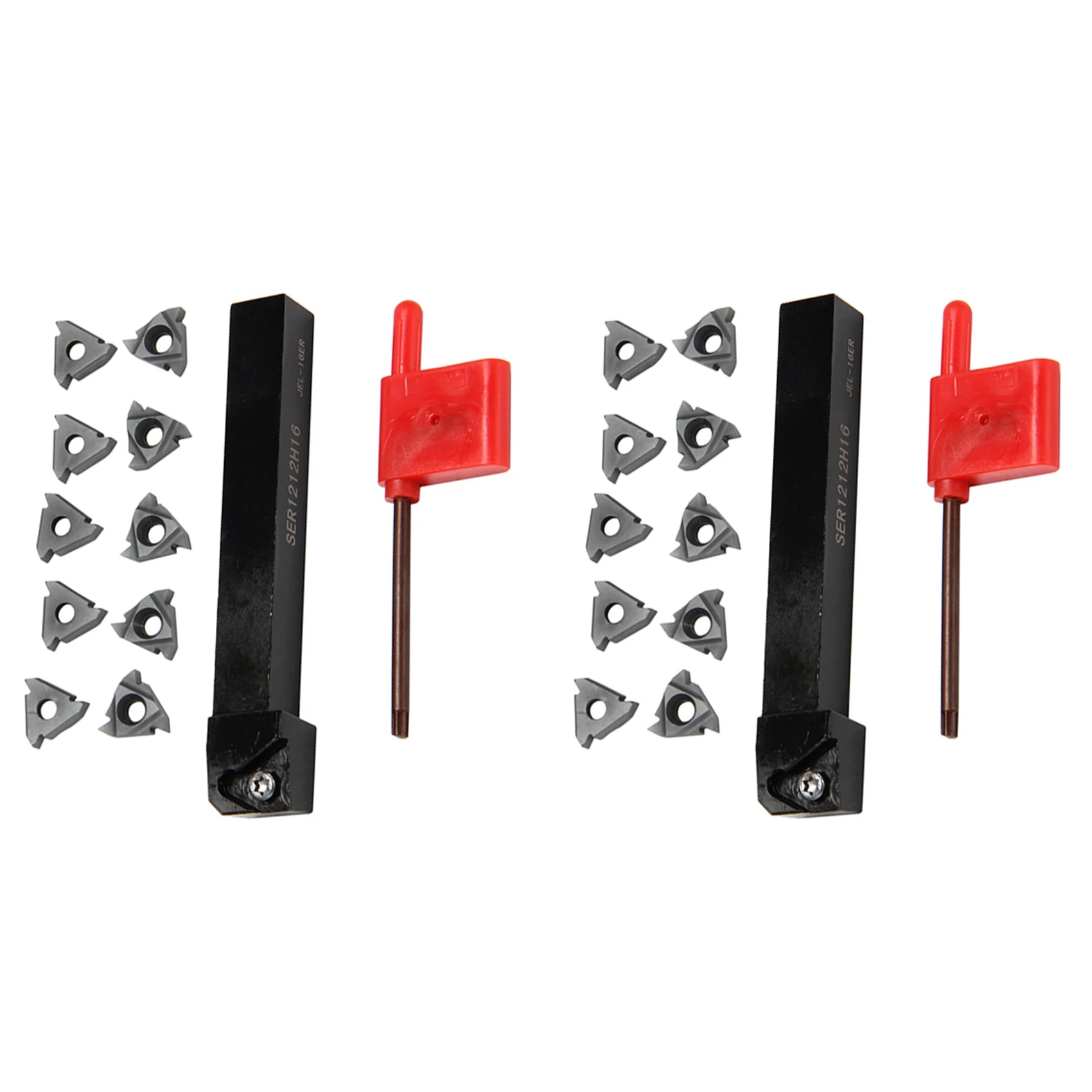 

Y50A-2Pc Ser1212h16 Cnc Boring Bar Holder +20Pcs 16Er Ag60 Turning Inserts With Wrench For Lathe Turning Tool Set