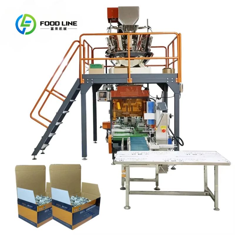 Customized Full Automatic High-Speed PLC Motor Sealing Wrapping Nail Packing Machine Paper Case Filling Box Carton Labeling