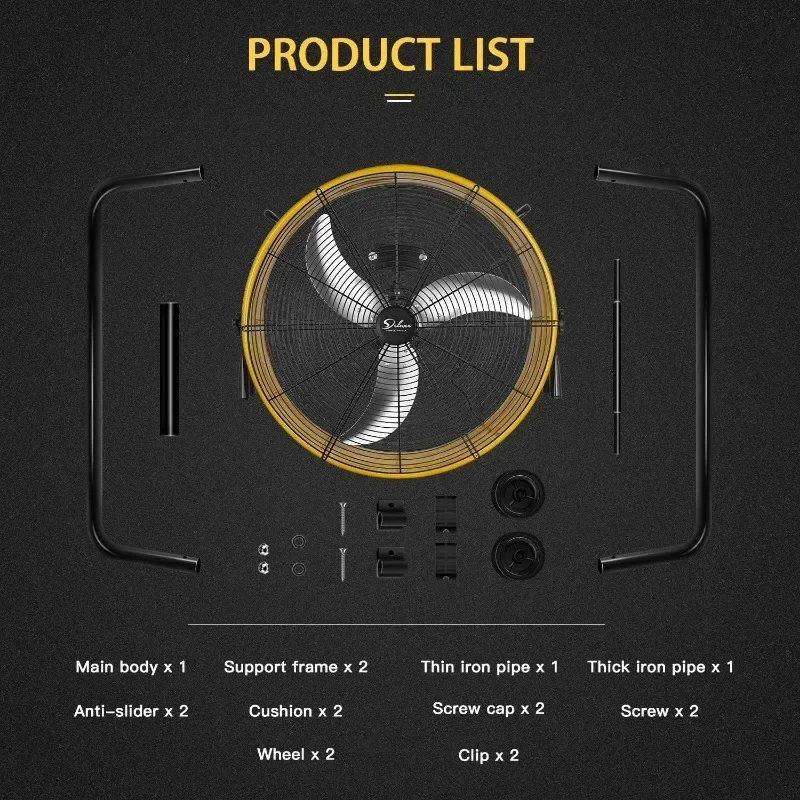 

ez Simple Deluxe 24 Inch Heavy Duty Metal Industrial Drum Fan, 3 Speed Floor Fan for Warehouse