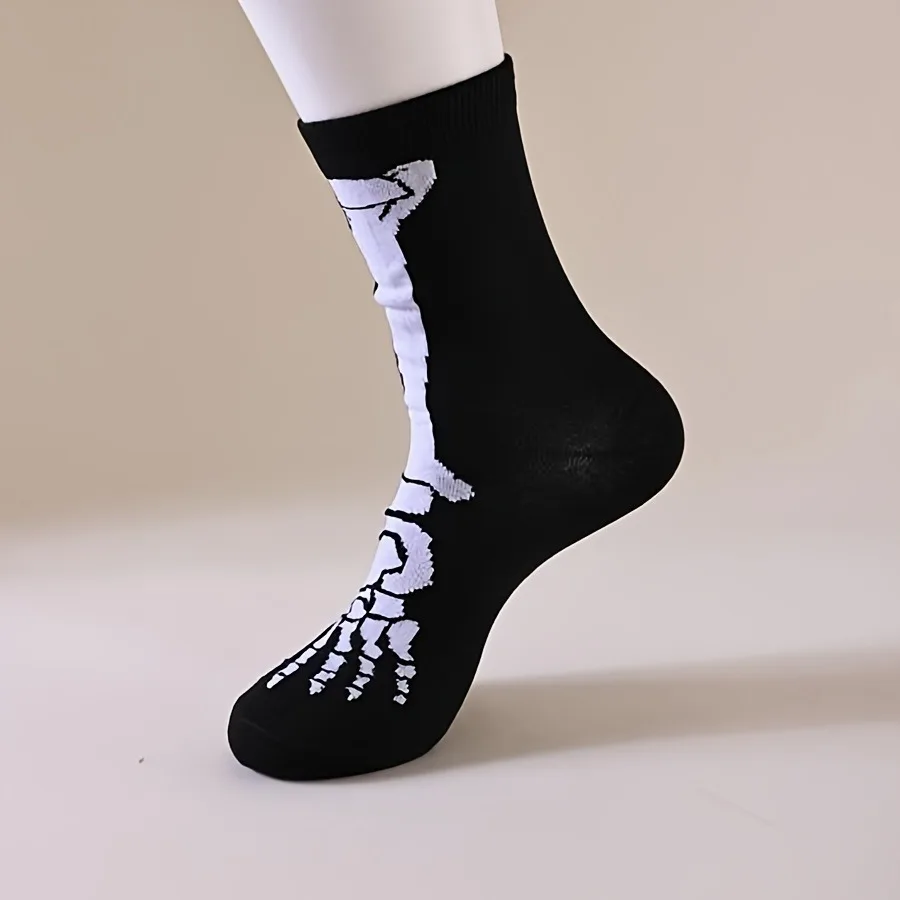 

Halloween Couple Socks - Spooky Pumpkin, Skeleton, Witch & Haunted House Designs, Mid-Calf Breathable, Matching Unisex Socks
