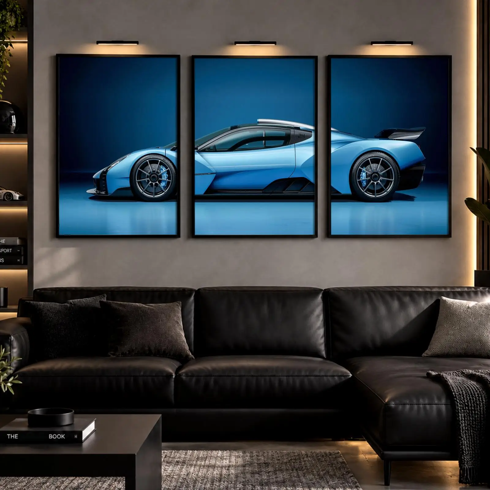 3pc Exclusive Hypercar Painting Calligraphy Canvas Poster Set Wall Art Prints for Bedroom Living Room Home Decor Gift